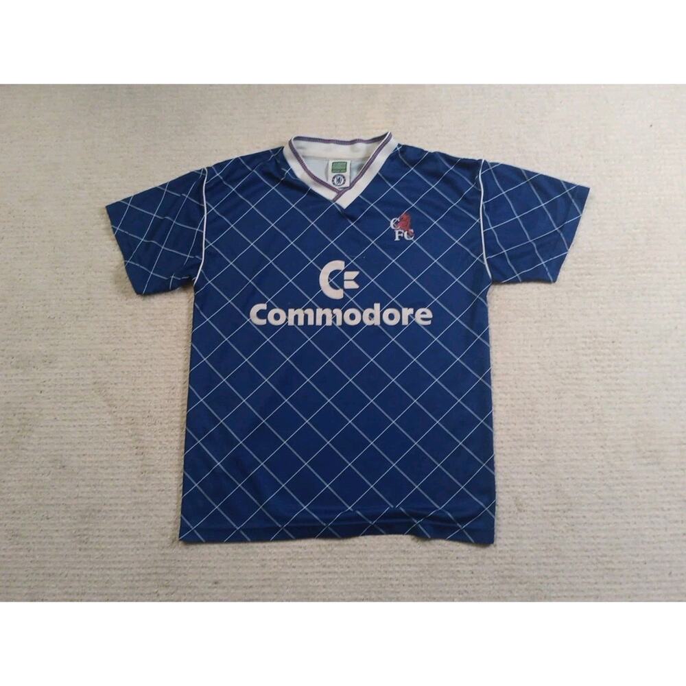 1987 - 1989 Chelsea Home Football Shirt Jersey by Score Draw Mens Medium w/flaws